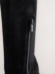 Black Forever Comfort® Block Heel Knee High Sock Boots - Image 5 of 5
