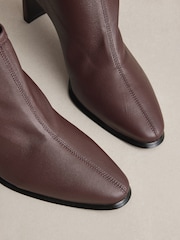 Burgundy Red N.Premium Leather Chisel Toe Shoe Boots - Image 6 of 6