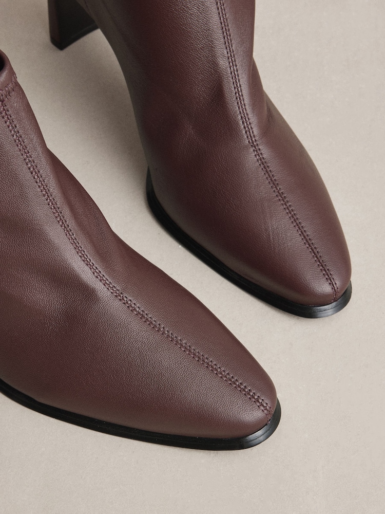 Burgundy Red N.Premium Leather Chisel Toe Shoe Boots - Image 6 of 6