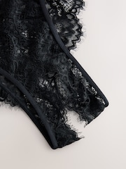 Black Crotchless High Waist Lace Knickers - Image 2 of 4
