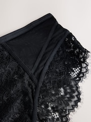 Black Crotchless High Waist Lace Knickers - Image 3 of 4