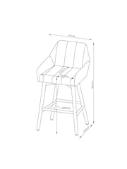 Relaxed Linen Look Mid Green Mid Wood Leg Anderson Bar Stool - Image 3 of 8