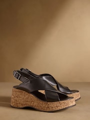 Russell & Bromley Black Brooke Wedge Sandals - Image 1 of 7