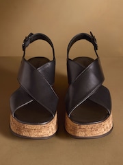 Russell & Bromley Black Brooke Wedge Sandals - Image 3 of 7