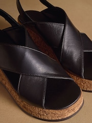 Russell & Bromley Black Brooke Wedge Sandals - Image 4 of 7
