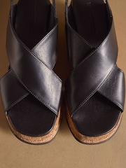 Russell & Bromley Black Brooke Wedge Sandals - Image 7 of 7