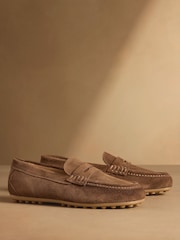Russell & Bromley Brown Suede Stapeley Loafers - Image 2 of 7
