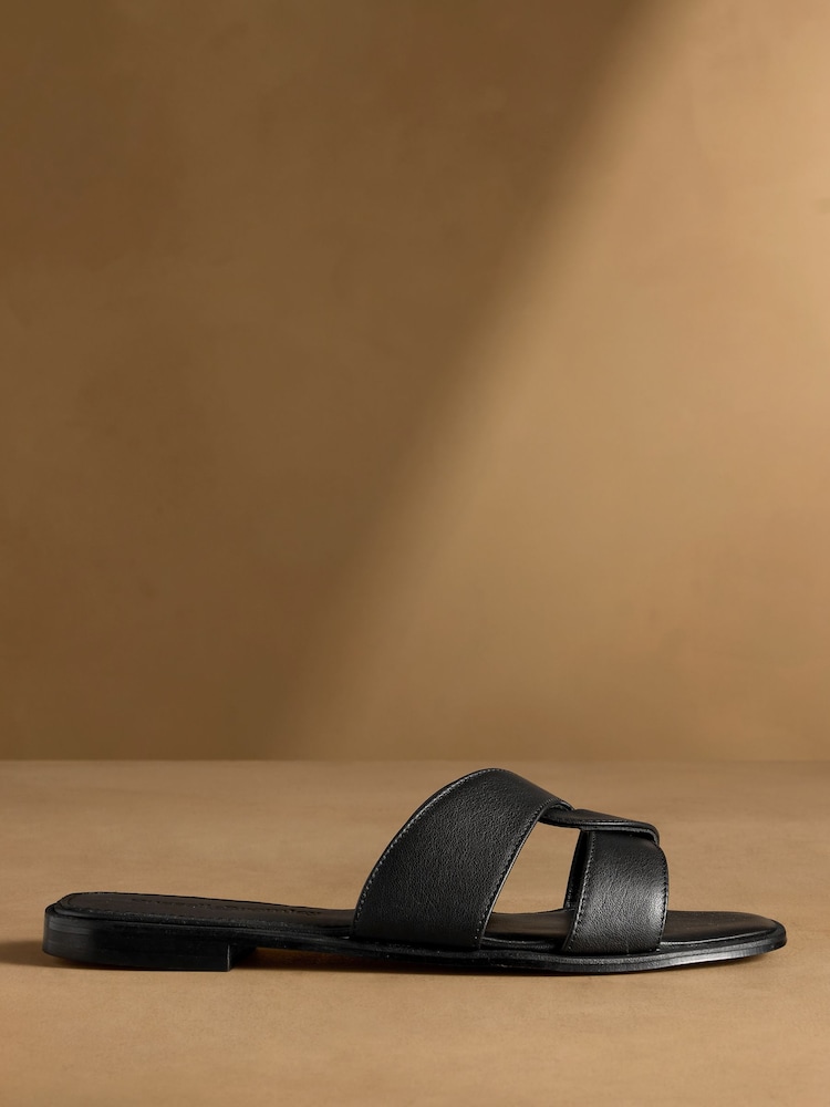 Russell & Bromley Black Newby Interlock Sandals - Image 1 of 7 Russell & Bromley Black Newby Interlock Sandals - Image 1 of 7