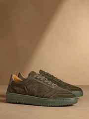 Russell & Bromley Olive Green Suede Radcliffe Shoes - Image 1 of 6