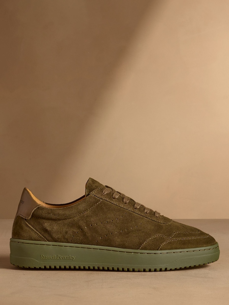 Russell & Bromley Olive Green Suede Radcliffe Shoes - Image 2 of 6