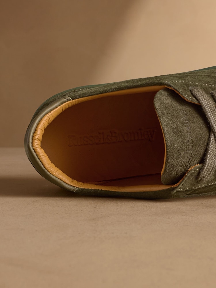 Russell & Bromley Olive Green Suede Radcliffe Shoes - Image 6 of 6