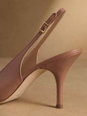 Russell & Bromley Blush Pink Hillcliffe Slingback High Heeled Courts - Image 6 of 7