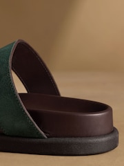 Russell & Bromley Teal Blue Suede Raughton Footbed Sandals - Image 6 of 7