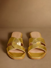 Russell & Bromley Gold Newby Interlock Sandals - Image 3 of 7