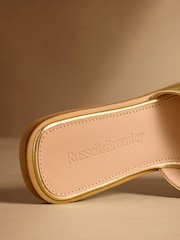 Russell & Bromley Gold Newby Interlock Sandals - Image 5 of 7