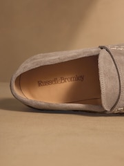Russell & Bromley Taupe Suede Benny Loafers - Image 5 of 7
