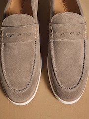 Russell & Bromley Taupe Suede Benny Loafers - Image 7 of 7