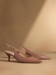 Roz pastel - Russell & Bromley Hillcliffe Slingback Mid Court Shoes - Imaginea 1 din 7