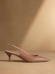 Roz pastel - Russell & Bromley Hillcliffe Slingback Mid Court Shoes - Imaginea 2 din 7