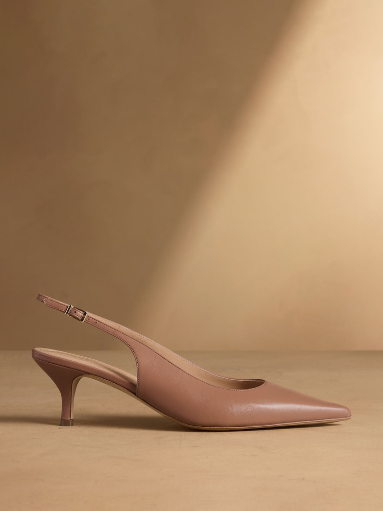 Roz pastel - Russell & Bromley Hillcliffe Slingback Mid Court Shoes - Imaginea 2 din 7