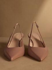 Roz pastel - Russell & Bromley Hillcliffe Slingback Mid Court Shoes - Imaginea 3 din 7