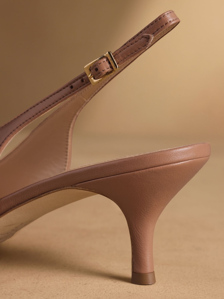 Roz pastel - Russell & Bromley Hillcliffe Slingback Mid Court Shoes - Imaginea 7 din 7
