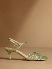 Russell & Bromley Green Metallic Superstow Mid Strappy Heeled Sandals - Image 2 of 7