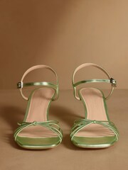 Russell & Bromley Green Metallic Superstow Mid Strappy Heeled Sandals - Image 3 of 7