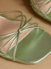 Russell & Bromley Green Metallic Superstow Mid Strappy Heeled Sandals - Image 4 of 7