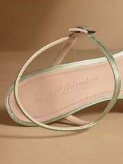 Russell & Bromley Green Metallic Superstow Mid Strappy Heeled Sandals - Image 5 of 7
