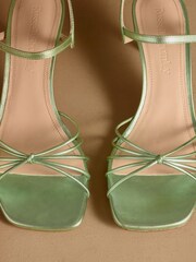 Russell & Bromley Green Metallic Superstow Mid Strappy Heeled Sandals - Image 7 of 7