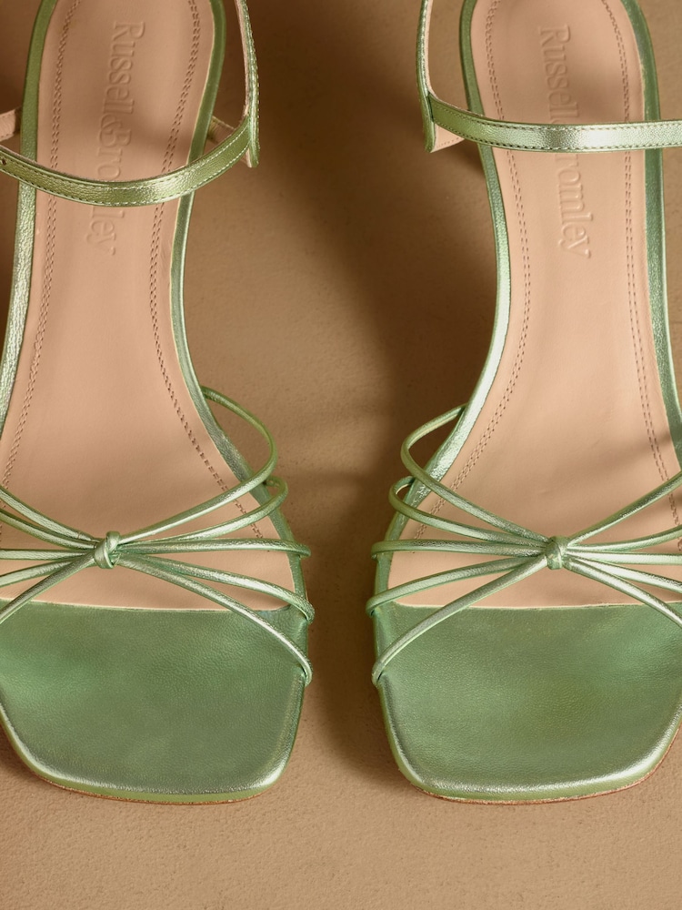 Russell & Bromley Green Metallic Superstow Mid Strappy Heeled Sandals - Image 7 of 7