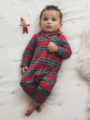 紅色方格圖案 - Christmas Sleepsuit (0mths-3yrs) - 圖片 1，共 4