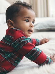 紅色方格圖案 - Christmas Sleepsuit (0mths-3yrs) - 圖片 2，共 4