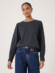 Hush Grey Emily Check Jersey Top - Image 1 of 6