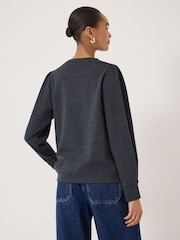 Hush Grey Emily Check Jersey Top - Image 3 of 6