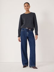 Hush Grey Emily Check Jersey Top - Image 4 of 6