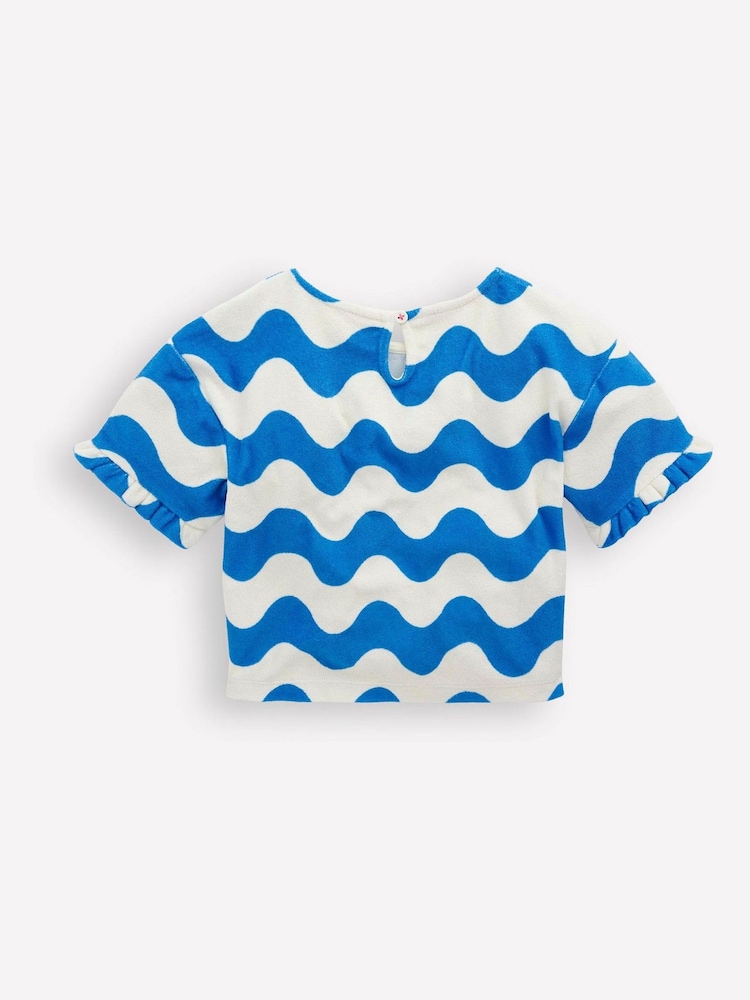 Boden Blue Dropped Shoulder Towelling Top - Image 2 of 3