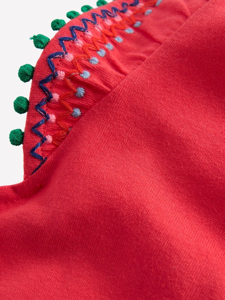 Boden Red Flutter Sleeve Trim Top - Image 3 of 3