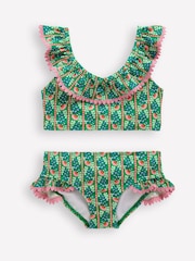 Boden Green Frill V-Neck Bikini Set - Image 1 of 3
