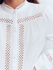 Boden White Broderie Double Cloth Top - Image 2 of 7