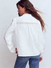 Boden White Broderie Double Cloth Top - Image 3 of 7