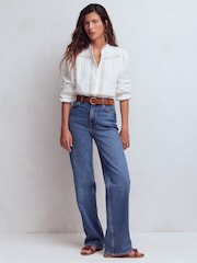 Boden White Broderie Double Cloth Top - Image 4 of 7
