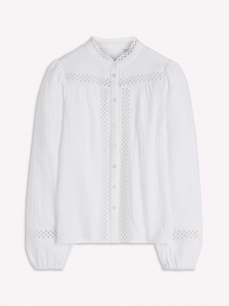 Boden White Broderie Double Cloth Top - Image 7 of 7