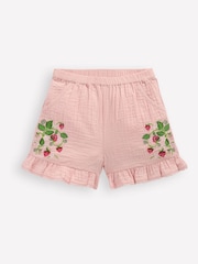 Boden Pink Frill Woven Shorts - Image 1 of 3