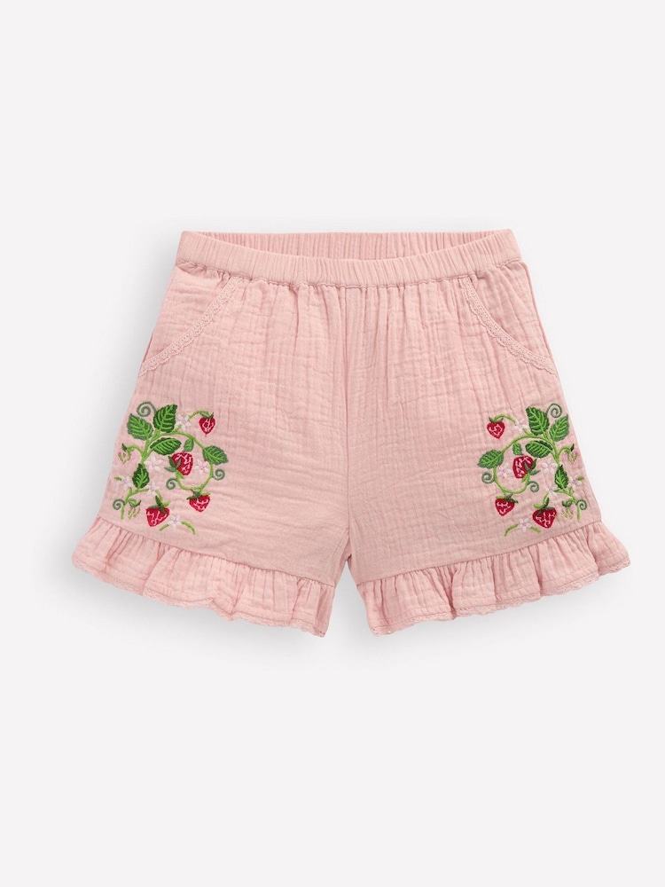 Boden Pink Frill Woven Shorts - Image 1 of 3