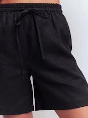 Boden Black Islington Linen Shorts - Image 2 of 7
