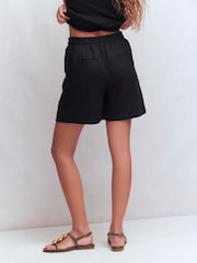 Boden Black Islington Linen Shorts - Image 3 of 7