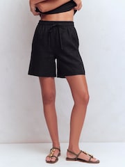 Boden Black Islington Linen Shorts - Image 4 of 7