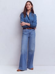 Blau - Boden Emily Pom Detail Ruffle Shirt - Bild 4 von 5